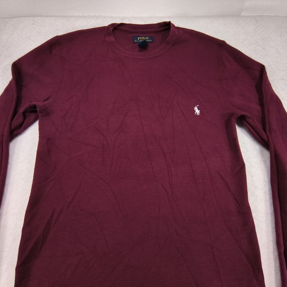 Polo Ralph Lauren Casual Crew Neck Long Sleeve T Shirt Mens Size Small S Maroon